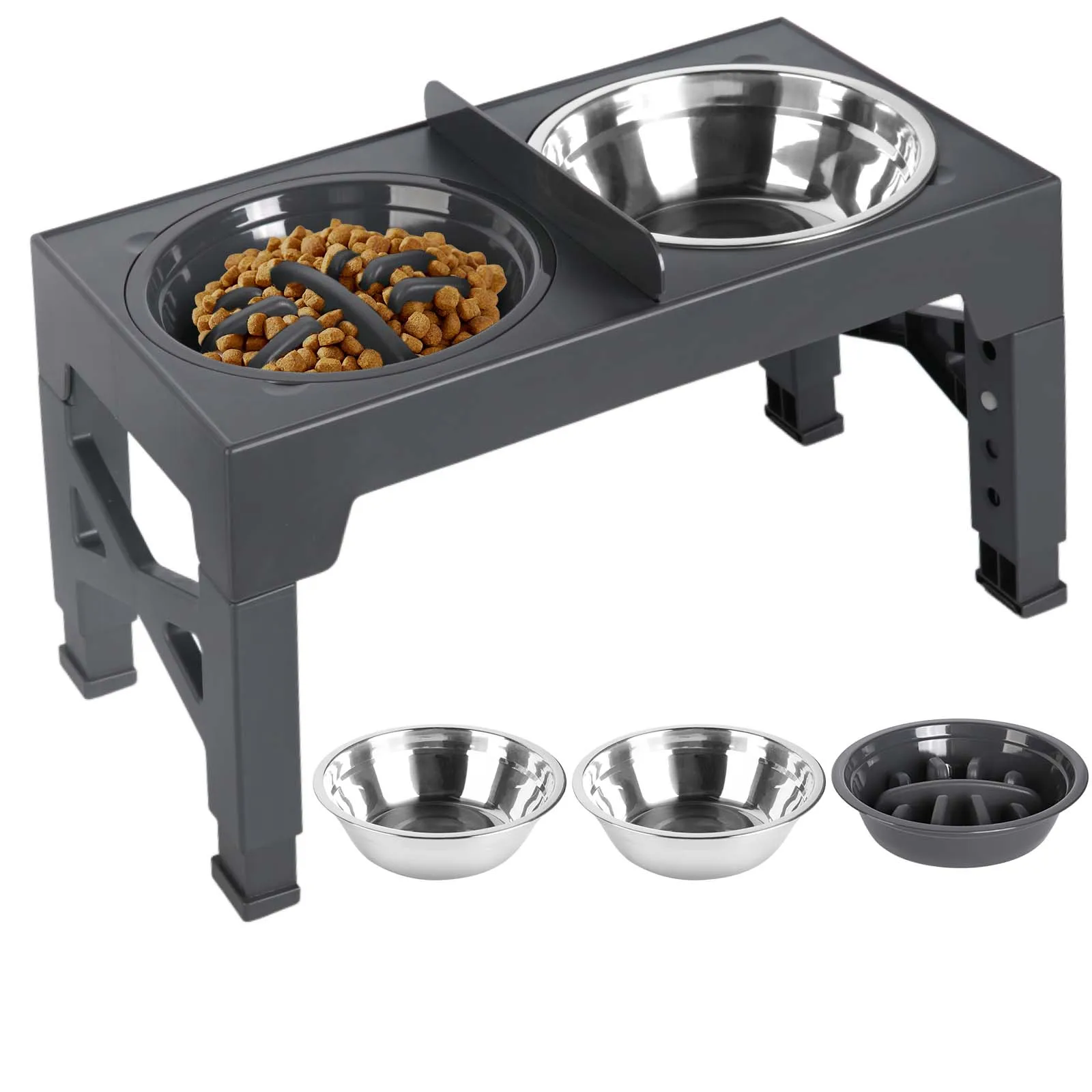 Gamelle Surélevée Réglable pour Chien avec Bols Inox – Support Anti-Glouton et Confort de Repas – Image 10