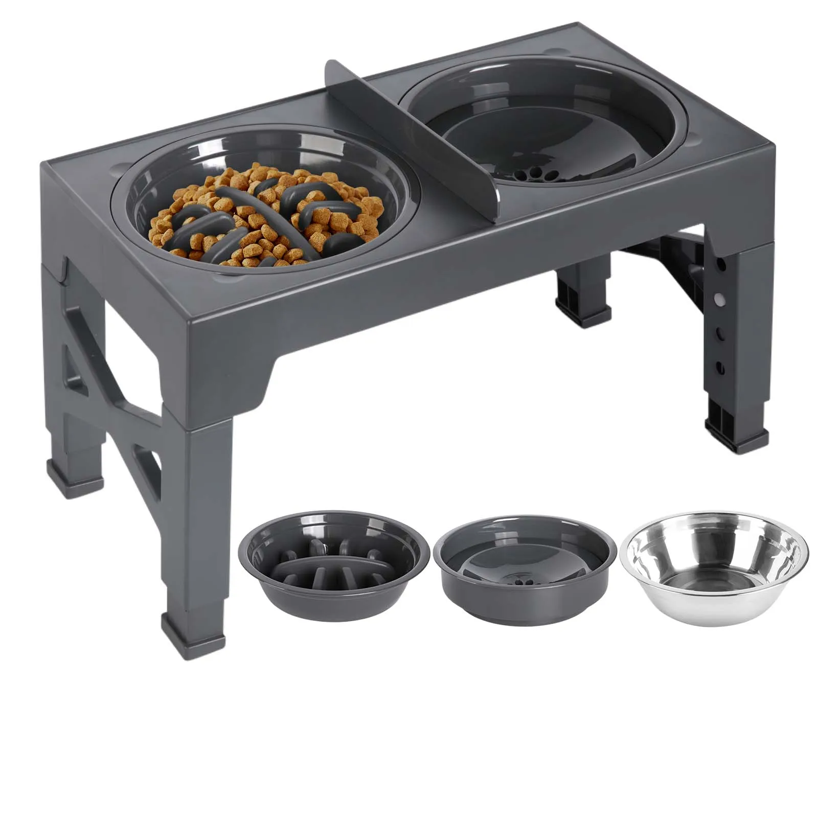 Gamelle Surélevée Réglable pour Chien avec Bols Inox – Support Anti-Glouton et Confort de Repas – Image 9