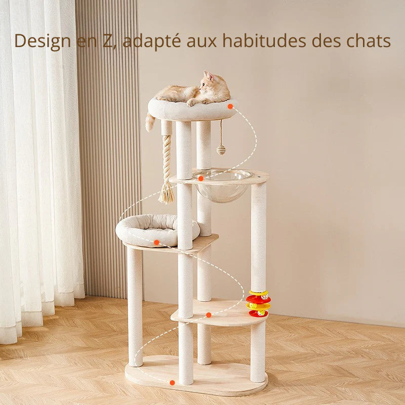 meuble chat bois naturel
