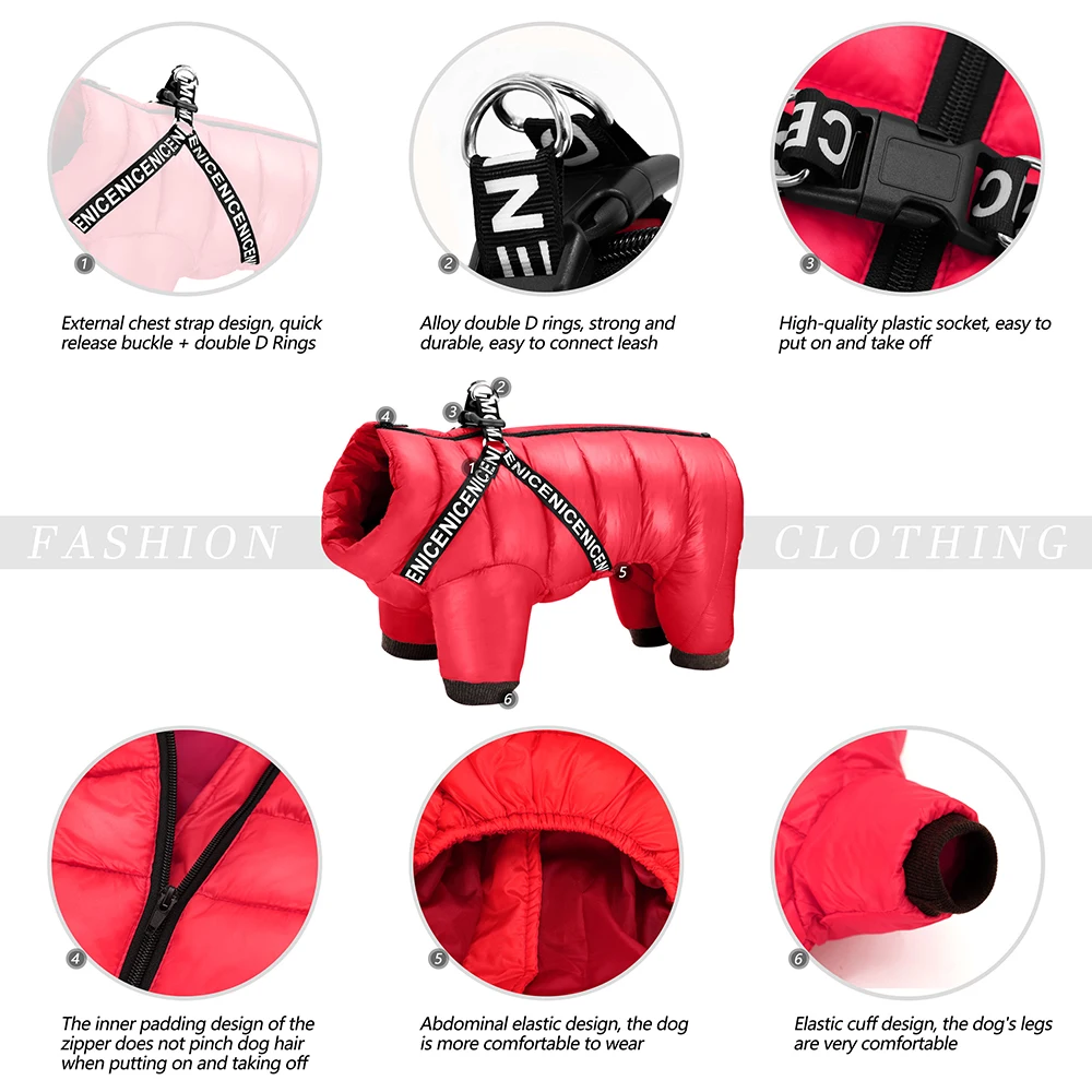 Manteau Chien Imperméable Hiver 4 Pattes - Doudoune Chaude Petit Chien Chihuahua Premium – Image 3