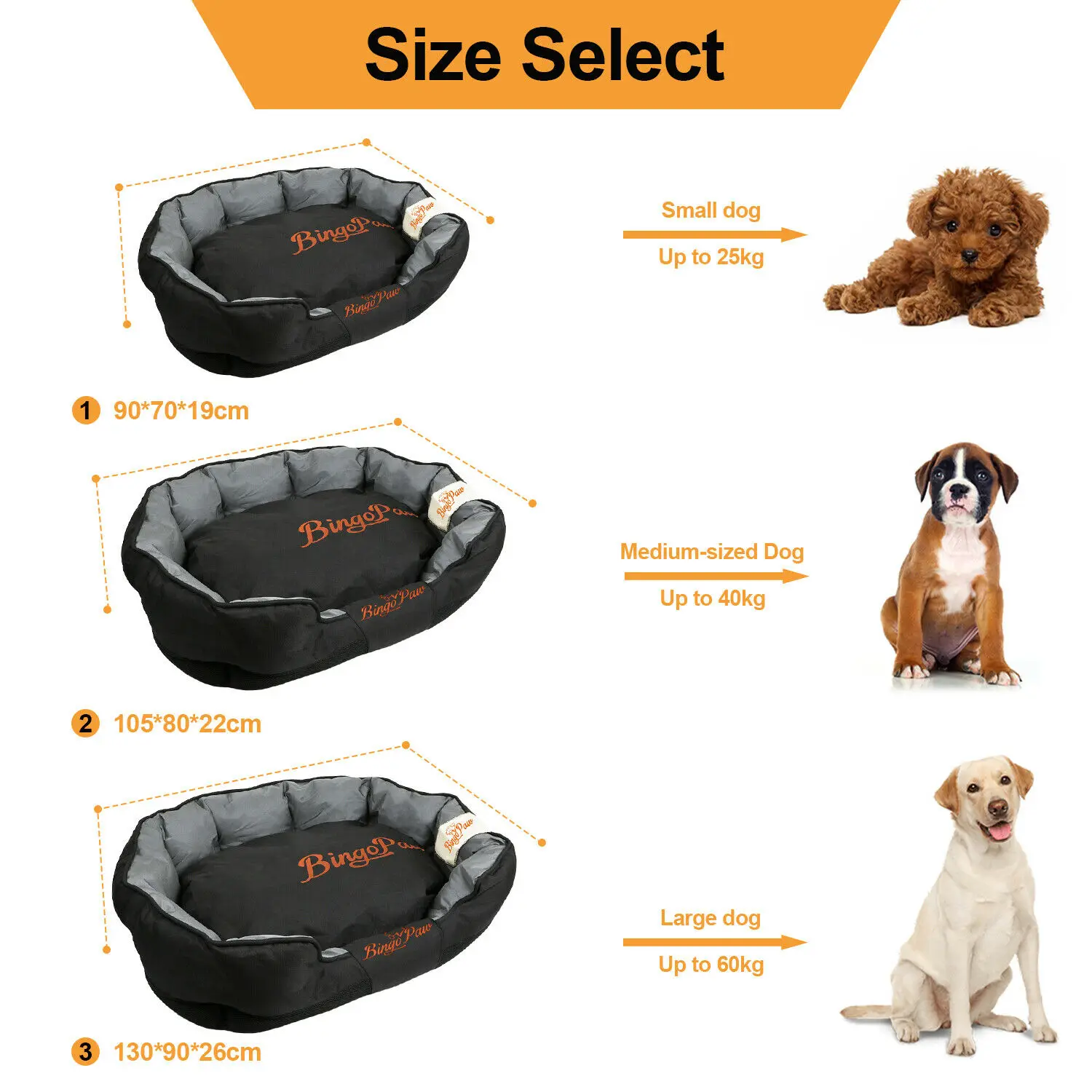Lit orthopédique imperméable pour chien – Matelas lavable grand confort – Image 5