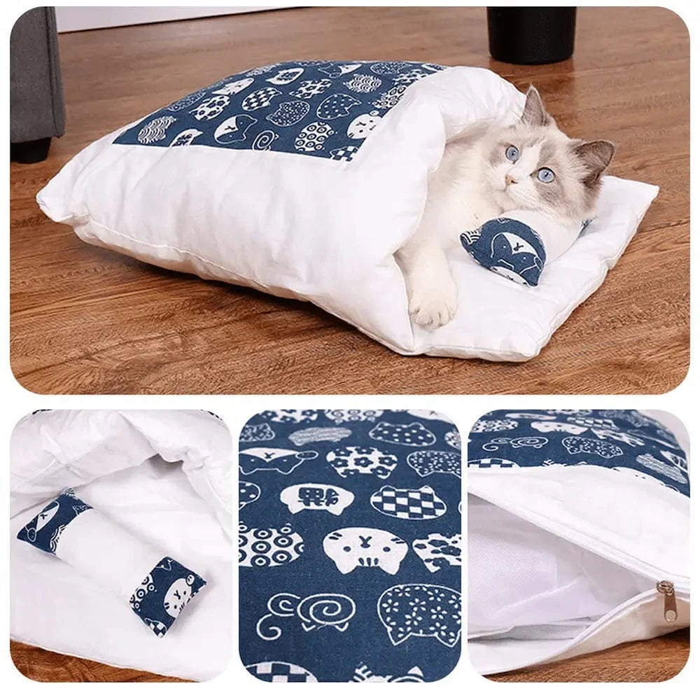 beige lit de chat