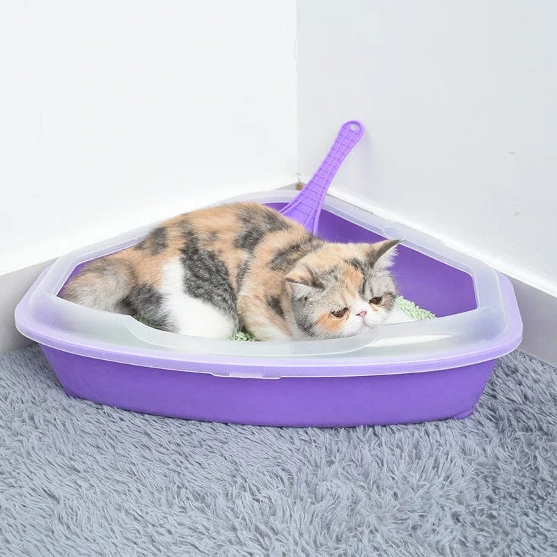 litière d'angle pour chat