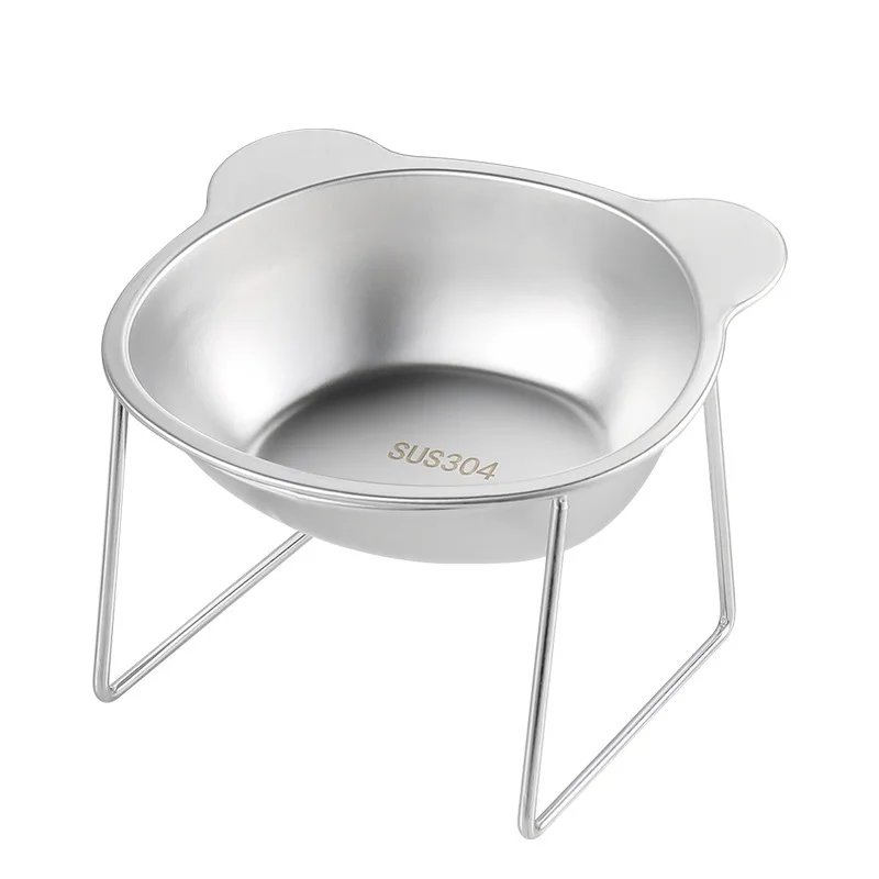 Gamelle surélevée pour chat en inox – Bol incliné anti-vomissement – Image 7