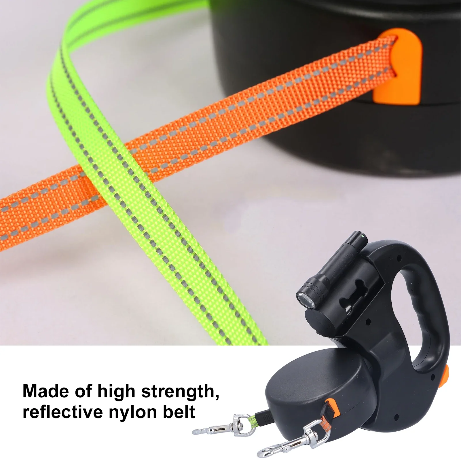Laisse Rétractable pour Chien 3m | Avec Lampe et Distributeur de Sacs – Image 5