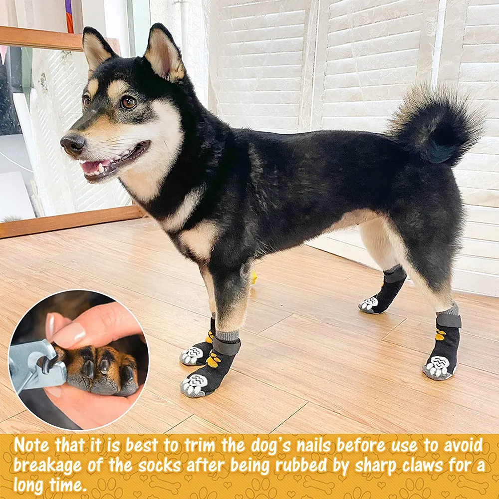 Chaussettes antidérapantes pour chien – Bottines imperméables avec velcro – Image 4