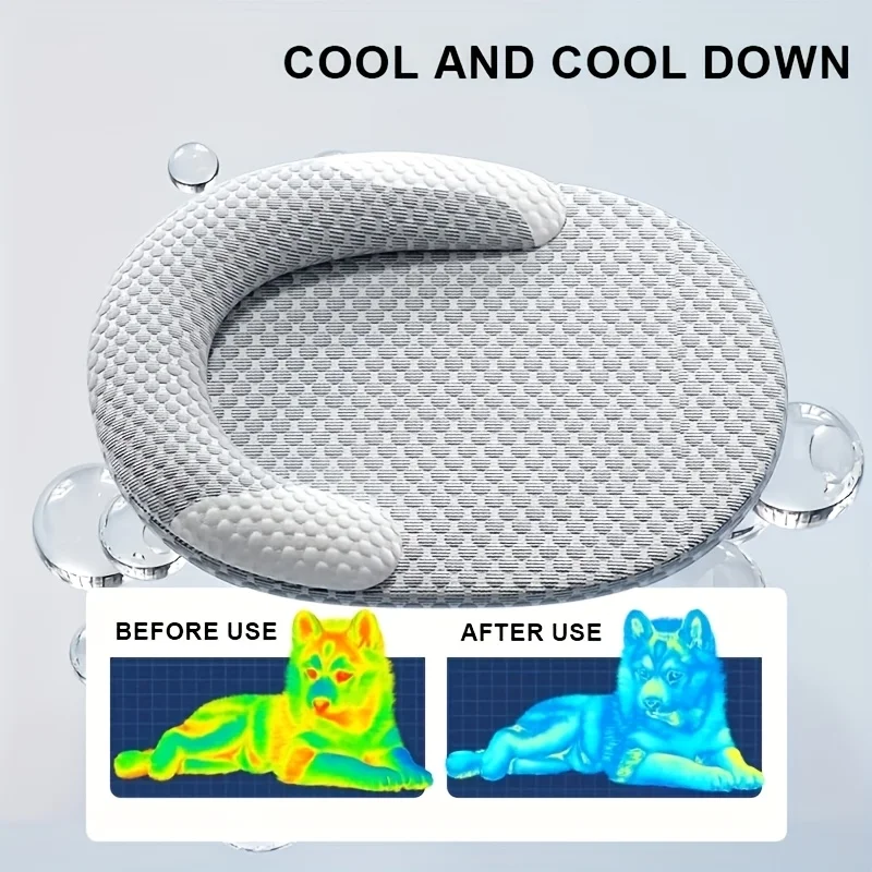 Panier Rafraîchissant pour Chien et Chat – Coussin Respirant Anti-Chaleur avec Oreiller – Image 20