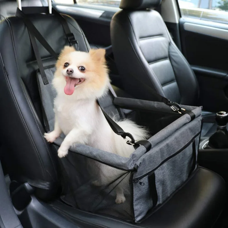 Siège Auto pour Petit Chien – Panier de Voiture avec Sangles Réglables et Côtés en Filet