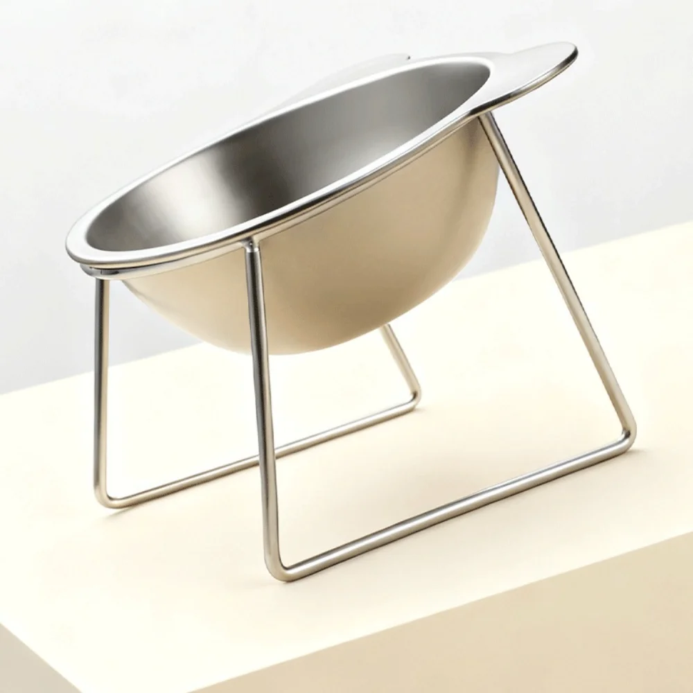 Gamelle surélevée pour chat en inox – Bol incliné anti-vomissement – Image 4