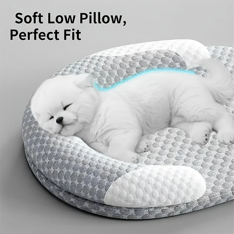 Panier Rafraîchissant pour Chien et Chat – Coussin Respirant Anti-Chaleur avec Oreiller – Image 4