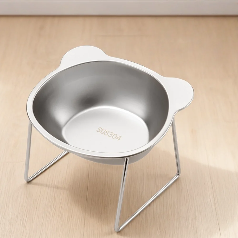 Gamelle surélevée pour chat en inox – Bol incliné anti-vomissement – Image 2