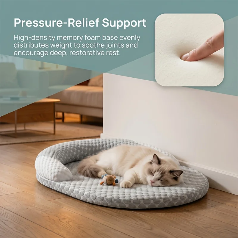 Panier Rafraîchissant pour Chien et Chat – Coussin Respirant Anti-Chaleur avec Oreiller – Image 6