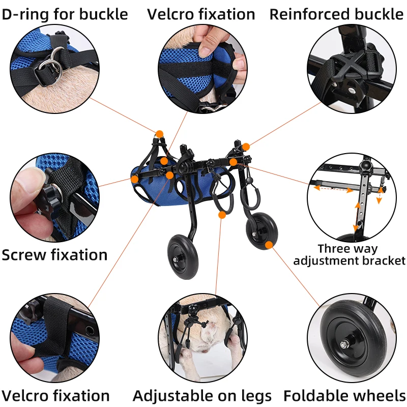 Fauteuil Roulant pour Chien Senior – Chariot de Mobilité Ajustable – Image 3