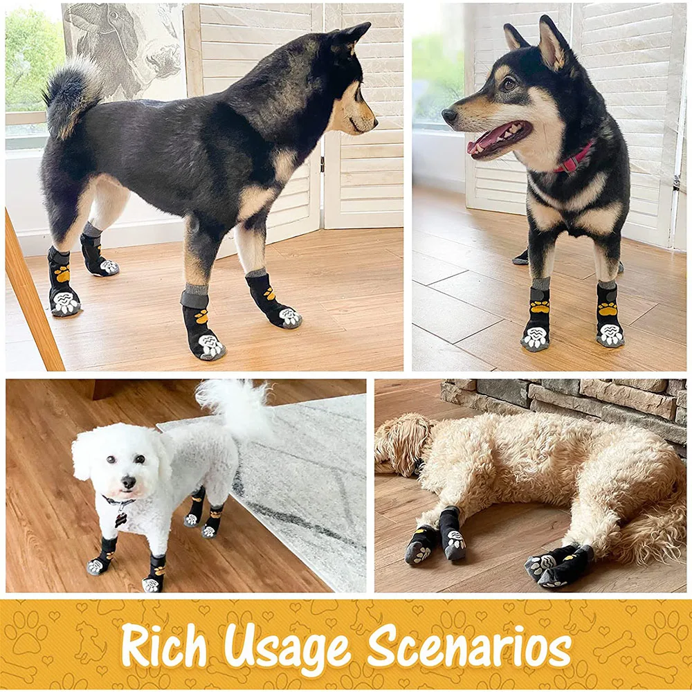 Chaussettes antidérapantes pour chien – Bottines imperméables avec velcro – Image 5