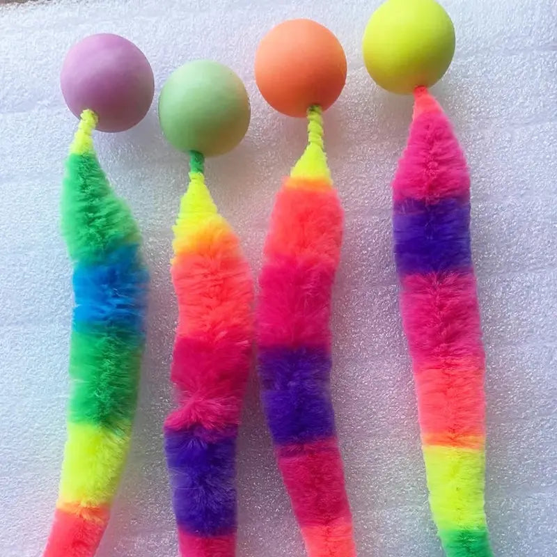 balle rebondissante chat Rainbow Worm