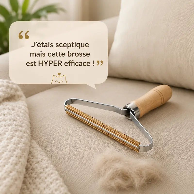 brosse éliminant 90% de poils