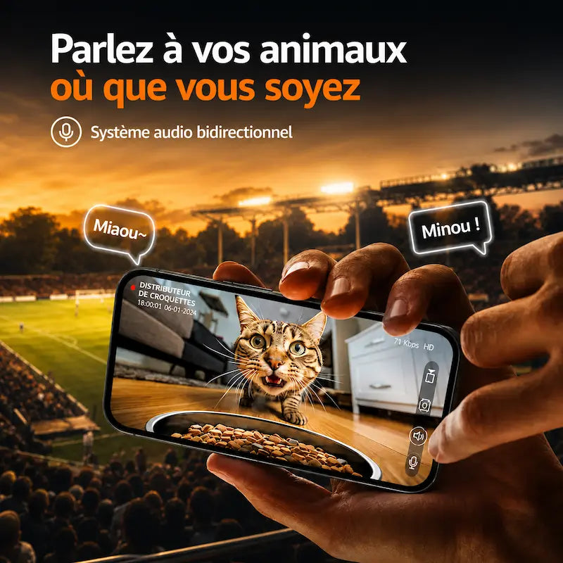 repas chat connecté