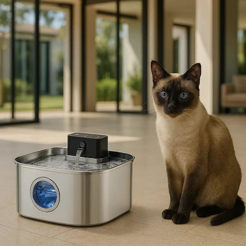 fontaine à eau chat inox sans fil