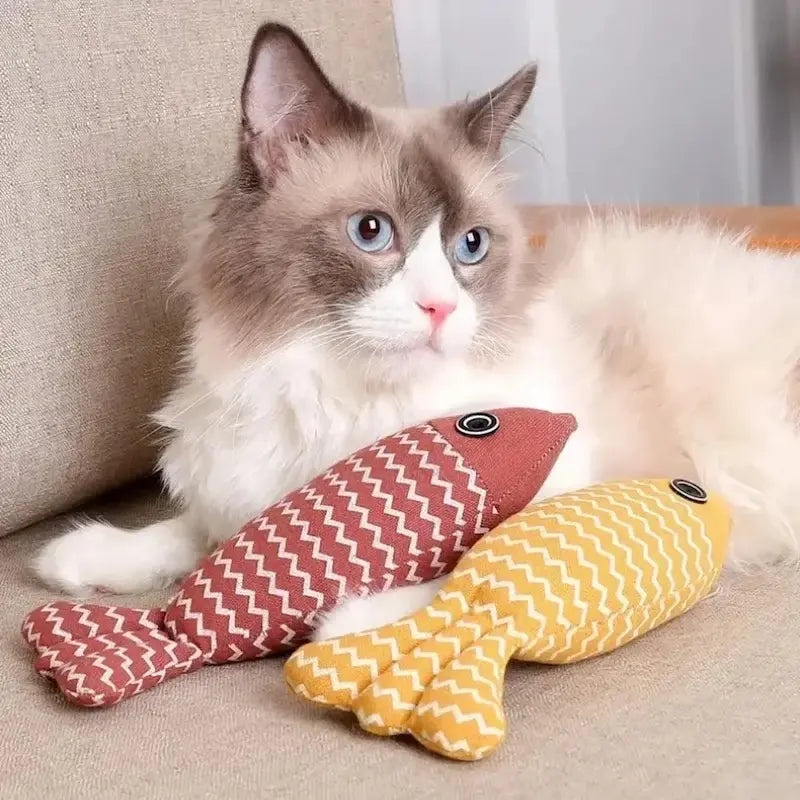 Peluche poisson herbe à chat